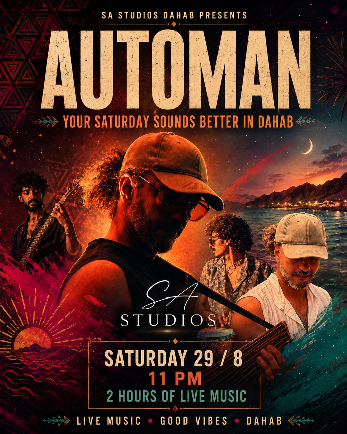 AUTOMAN BAND live night poster, SA Studios Dahab